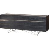 Zola Buffet Cabinet in Ebonized Oak on Stainless Legs